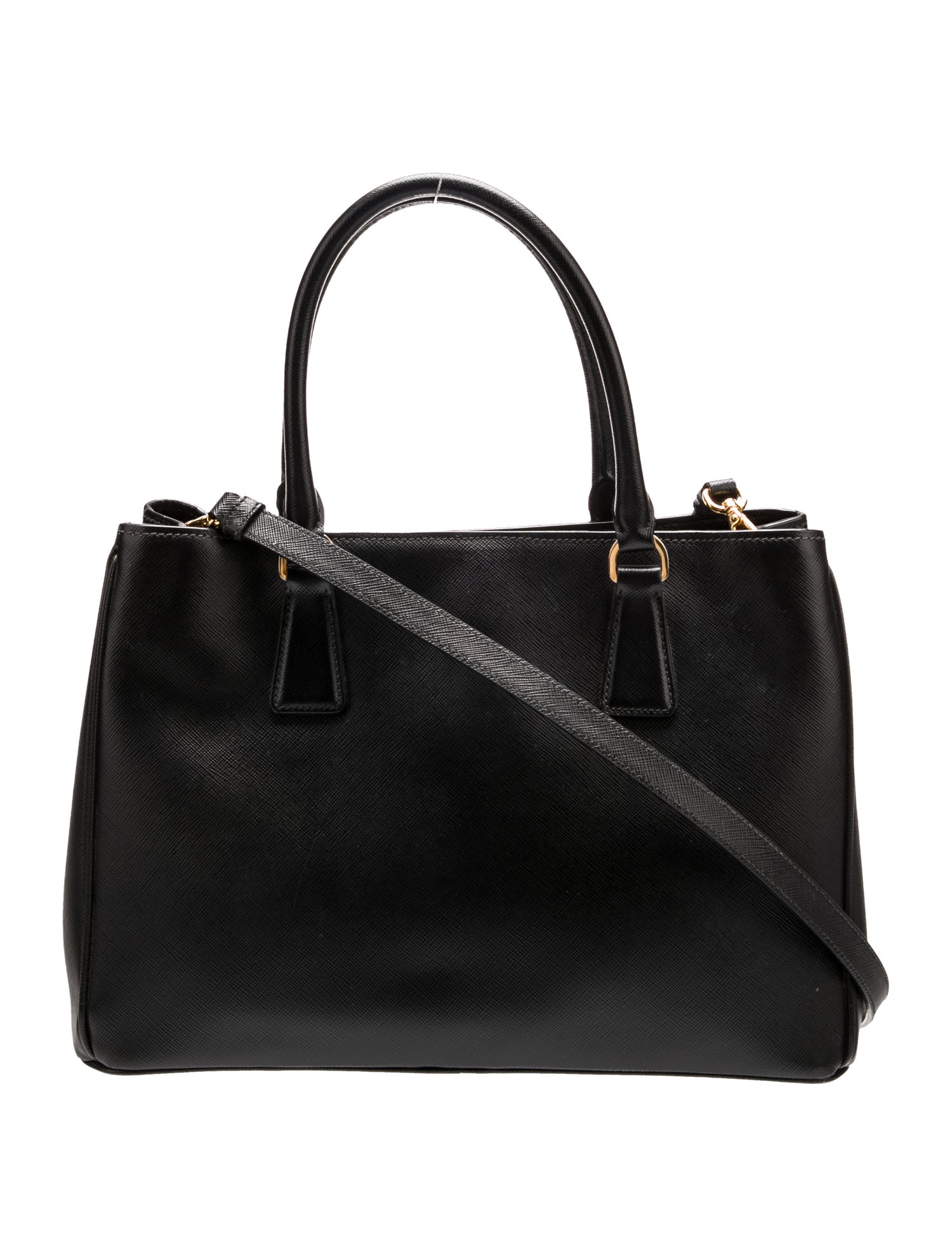 Prada Enameled Metal Triangle Galleria Tote